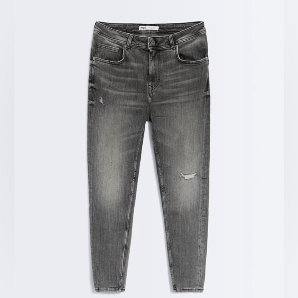 Zara Brand New Tapered Fit Jeans Gray Size 34